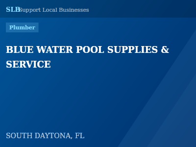 BLUE WATER POOL SUPPLIES & SERVICE — Plumber in SOUTH DAYTONA, FL