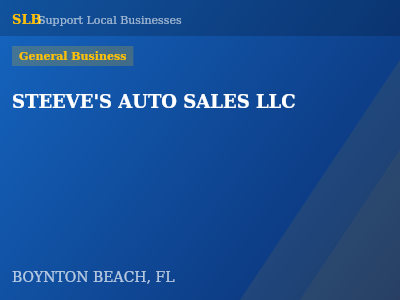 STEEVE'S AUTO SALES LLC — General Business in BOYNTON BEACH, FL