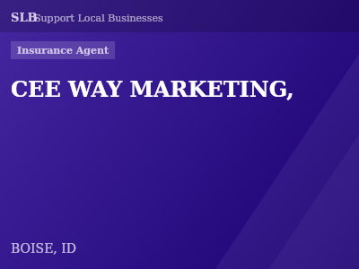 CEE WAY MARKETING, — Insurance Agent in BOISE, ID