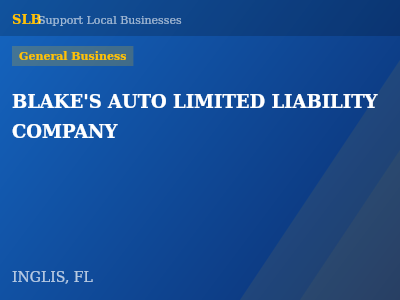 BLAKE'S AUTO LIMITED LIABILITY COMPANY — General Business in INGLIS, FL