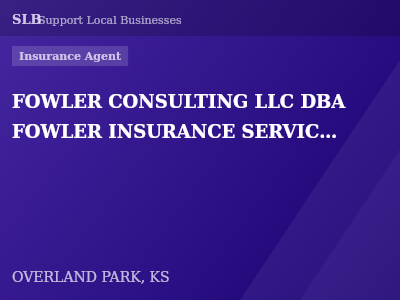 FOWLER CONSULTING LLC DBA FOWLER INSURANCE SERVICES — Insurance Agent in OVERLAND PARK, KS