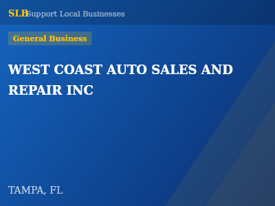 WEST COAST AUTO SALES AND REPAIR INC — General Business in TAMPA, FL