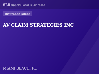 AV CLAIM STRATEGIES INC — Insurance Agent in MIAMI BEACH, FL