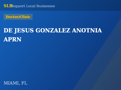 DE JESUS GONZALEZ ANOTNIA APRN — Doctor/Clinic in MIAMI, FL