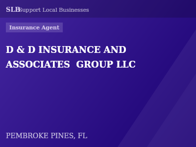 D & D INSURANCE AND ASSOCIATES  GROUP LLC — Insurance Agent in PEMBROKE PINES, FL