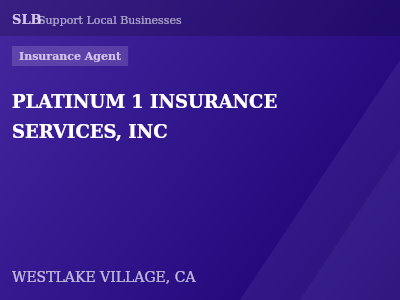 PLATINUM 1 INSURANCE SERVICES, INC — Insurance Agent in WESTLAKE VILLAGE, CA