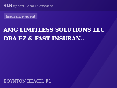 AMG LIMITLESS SOLUTIONS LLC DBA EZ & FAST INSURANCE AGENCY — Insurance Agent in BOYNTON BEACH, FL