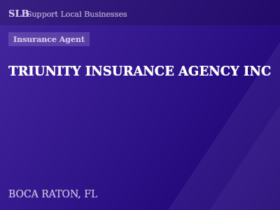 TRIUNITY INSURANCE AGENCY INC — Insurance Agent in BOCA RATON, FL