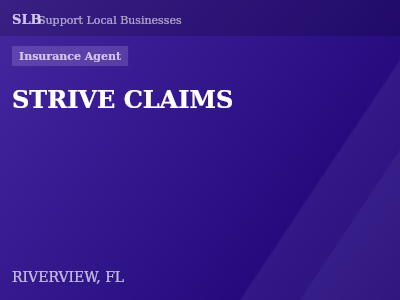 STRIVE CLAIMS — Insurance Agent in RIVERVIEW, FL