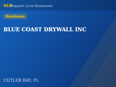 BLUE COAST DRYWALL INC — Handyman in CUTLER BAY, FL