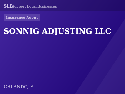 SONNIG ADJUSTING LLC — Insurance Agent in ORLANDO, FL