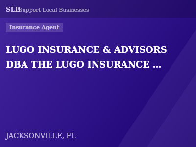 LUGO INSURANCE & ADVISORS DBA THE LUGO INSURANCE AGENCY DBA BOLD & BOLDER LLC — Insurance Agent in JACKSONVILLE, FL