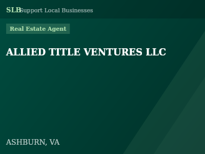 ALLIED TITLE VENTURES LLC — Real Estate Agent in ASHBURN, VA
