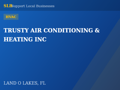 TRUSTY AIR CONDITIONING & HEATING INC — HVAC in LAND O LAKES, FL