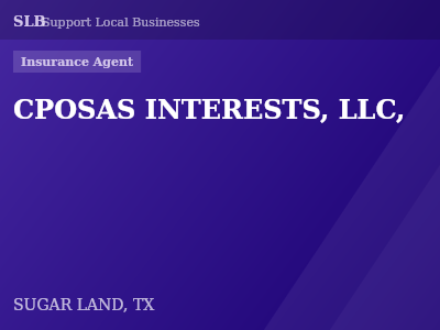 CPOSAS INTERESTS, LLC, — Insurance Agent in SUGAR LAND, TX