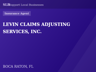 LEVIN CLAIMS ADJUSTING SERVICES, INC. — Insurance Agent in BOCA RATON, FL