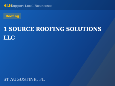 1 SOURCE ROOFING SOLUTIONS LLC — Roofing in ST AUGUSTINE, FL