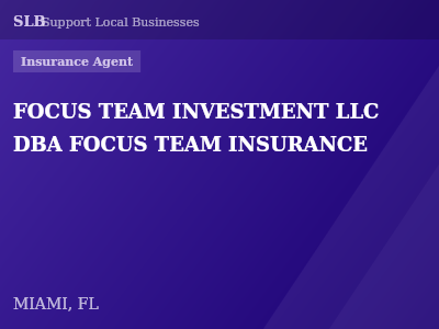 FOCUS TEAM INVESTMENT LLC DBA FOCUS TEAM INSURANCE — Insurance Agent in MIAMI, FL