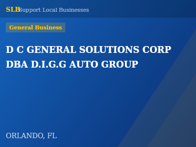 D C GENERAL SOLUTIONS CORP DBA D.I.G.G AUTO GROUP — General Business in ORLANDO, FL