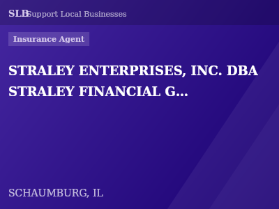 STRALEY ENTERPRISES, INC. DBA STRALEY FINANCIAL GROUP — Insurance Agent in SCHAUMBURG, IL