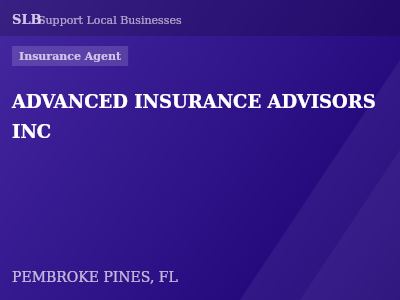 ADVANCED INSURANCE ADVISORS INC — Insurance Agent in PEMBROKE PINES, FL