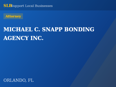 MICHAEL C. SNAPP BONDING AGENCY INC. — Attorney in ORLANDO, FL