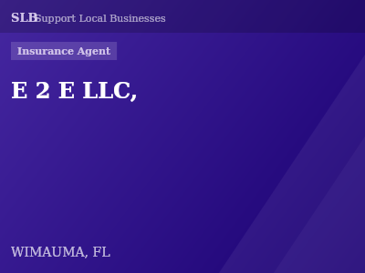 E 2 E LLC, — Insurance Agent in WIMAUMA, FL