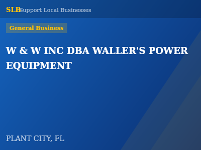 W & W INC DBA WALLER'S POWER EQUIPMENT — General Business in PLANT CITY, FL