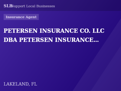 PETERSEN INSURANCE CO. LLC DBA PETERSEN INSURANCE SERVICES — Insurance Agent in LAKELAND, FL