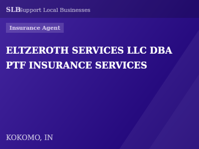 ELTZEROTH SERVICES LLC DBA PTF INSURANCE SERVICES — Insurance Agent in KOKOMO, IN