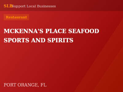 MCKENNA'S PLACE SEAFOOD SPORTS AND SPIRITS — Restaurant in PORT ORANGE, FL