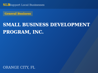 SMALL BUSINESS DEVELOPMENT PROGRAM, INC. — General Business in ORANGE CITY, FL