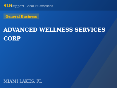 ADVANCED WELLNESS SERVICES CORP — General Business in MIAMI LAKES, FL