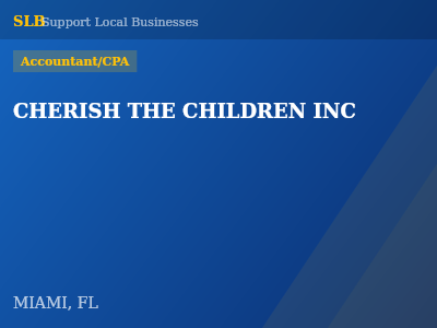CHERISH THE CHILDREN INC — Accountant/CPA in MIAMI, FL