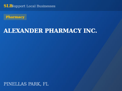 ALEXANDER PHARMACY INC. — Pharmacy in PINELLAS PARK, FL
