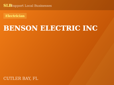 BENSON ELECTRIC INC — Electrician in CUTLER BAY, FL