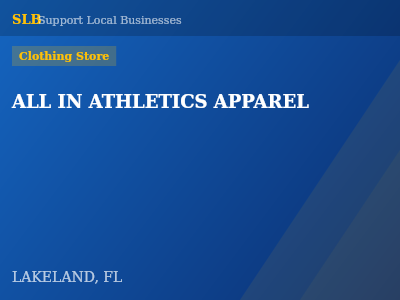 ALL IN ATHLETICS APPAREL — Clothing Store in LAKELAND, FL