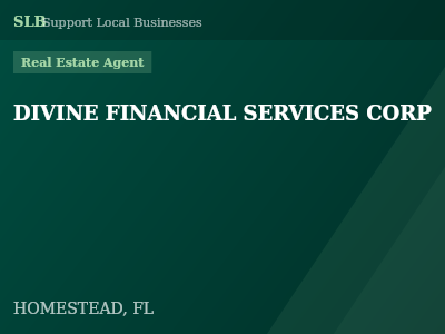 DIVINE FINANCIAL SERVICES CORP — Real Estate Agent in HOMESTEAD, FL