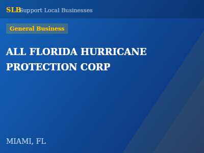 ALL FLORIDA HURRICANE PROTECTION CORP — General Business in MIAMI, FL