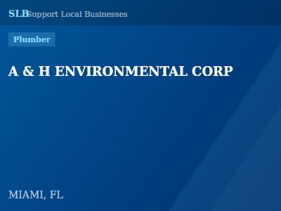 A & H ENVIRONMENTAL CORP — Plumber in MIAMI, FL