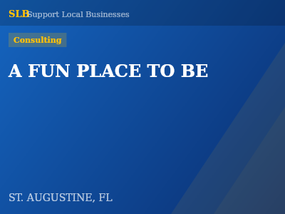 A FUN PLACE TO BE — Consulting in ST. AUGUSTINE, FL