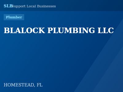 BLALOCK PLUMBING LLC — Plumber in HOMESTEAD, FL