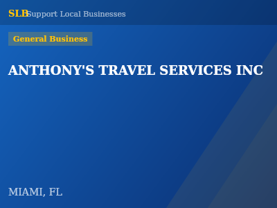 ANTHONY'S TRAVEL SERVICES INC — General Business in MIAMI, FL