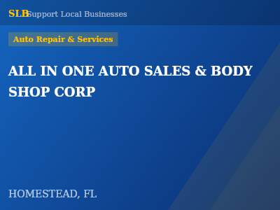 ALL IN ONE AUTO SALES & BODY SHOP CORP — Auto Repair & Services in HOMESTEAD, FL