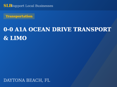 0-0 A1A OCEAN DRIVE TRANSPORT & LIMO — Transportation in DAYTONA BEACH, FL