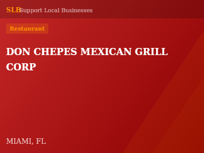 DON CHEPES MEXICAN GRILL CORP — Restaurant in MIAMI, FL