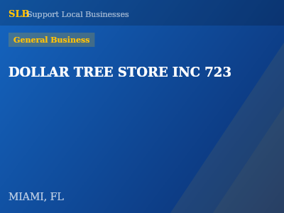 DOLLAR TREE STORE INC 723 — General Business in MIAMI, FL