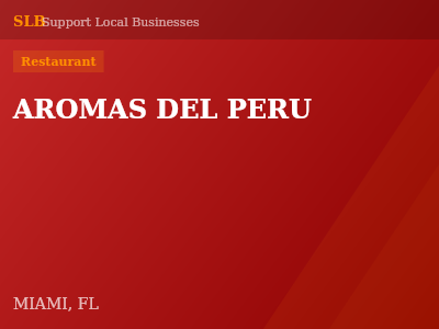 AROMAS DEL PERU — Restaurant in MIAMI, FL