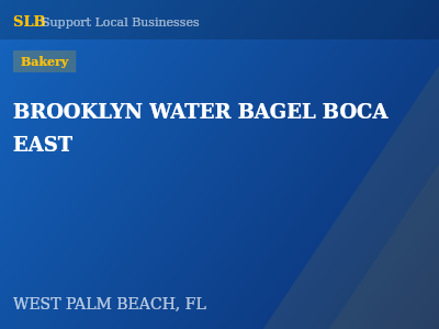 BROOKLYN WATER BAGEL BOCA EAST — Bakery in WEST PALM BEACH, FL