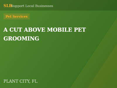 A CUT ABOVE MOBILE PET GROOMING — Pet Services in PLANT CITY, FL
